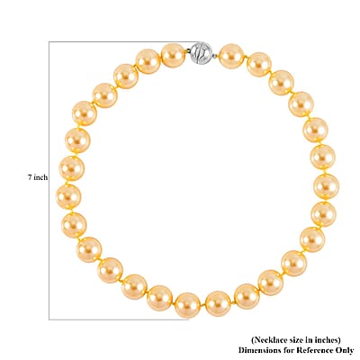 Golden Color Shell Pearl Necklace 20 Inches in Stainless Steel