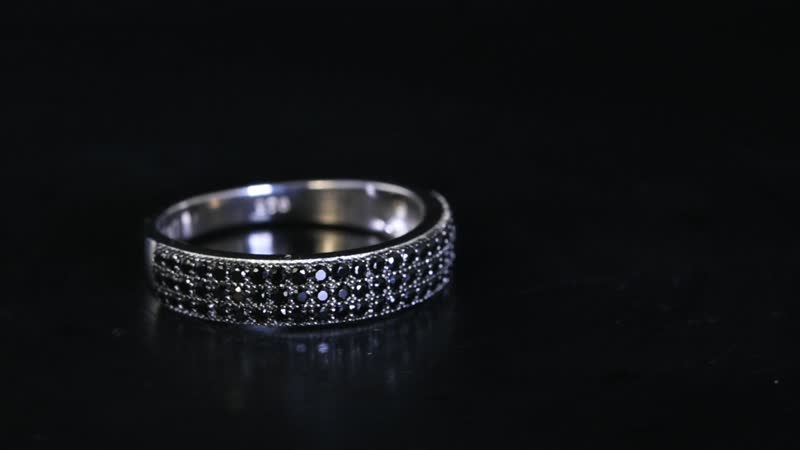 Premium Thai Black Spinel Ring in Rhodium Over Sterling Silver 1.50 ctw