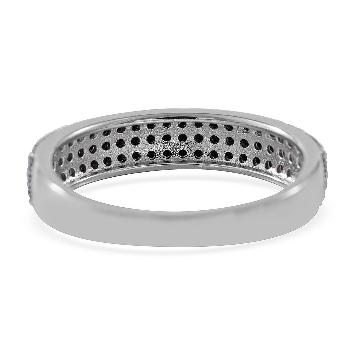 Premium Thai Black Spinel Ring in Rhodium Over Sterling Silver (Size 10.0) 1.50 ctw image number 3