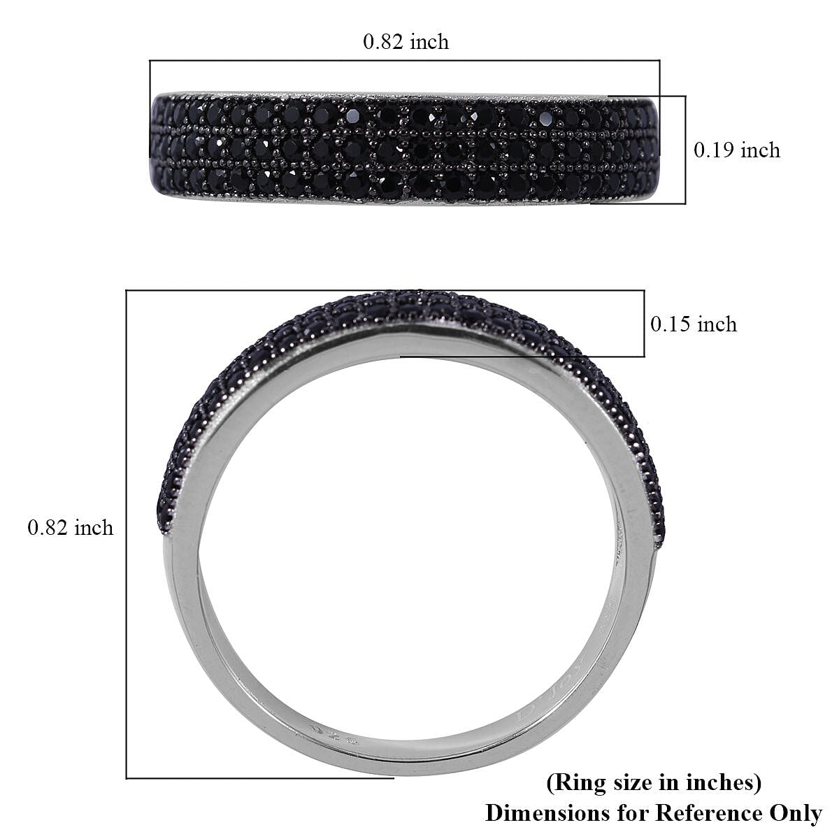 Premium Thai Black Spinel Ring in Rhodium Over Sterling Silver (Size 8.0) 1.50 ctw image number 4