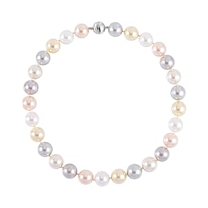 Multi Color Shell Pearl Necklace 20 Inches in Stainless Steel