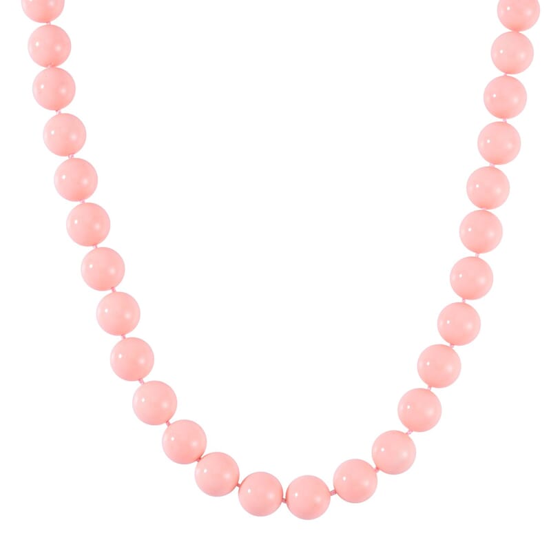 Peach Shell Pearl Necklace 20 Inches in Stainless Steel