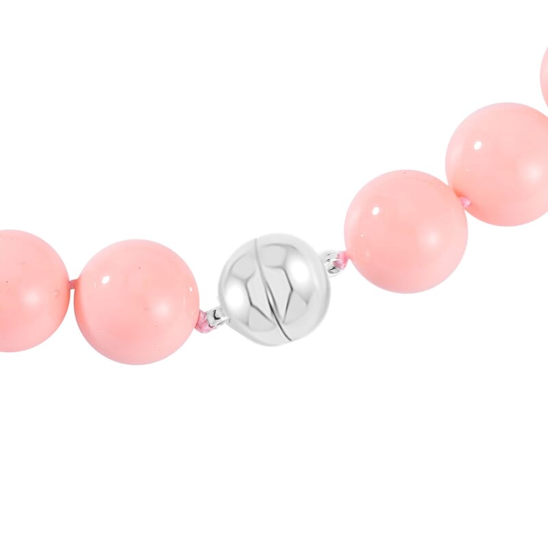 Peach Shell Pearl Necklace 20 Inches in Stainless Steel