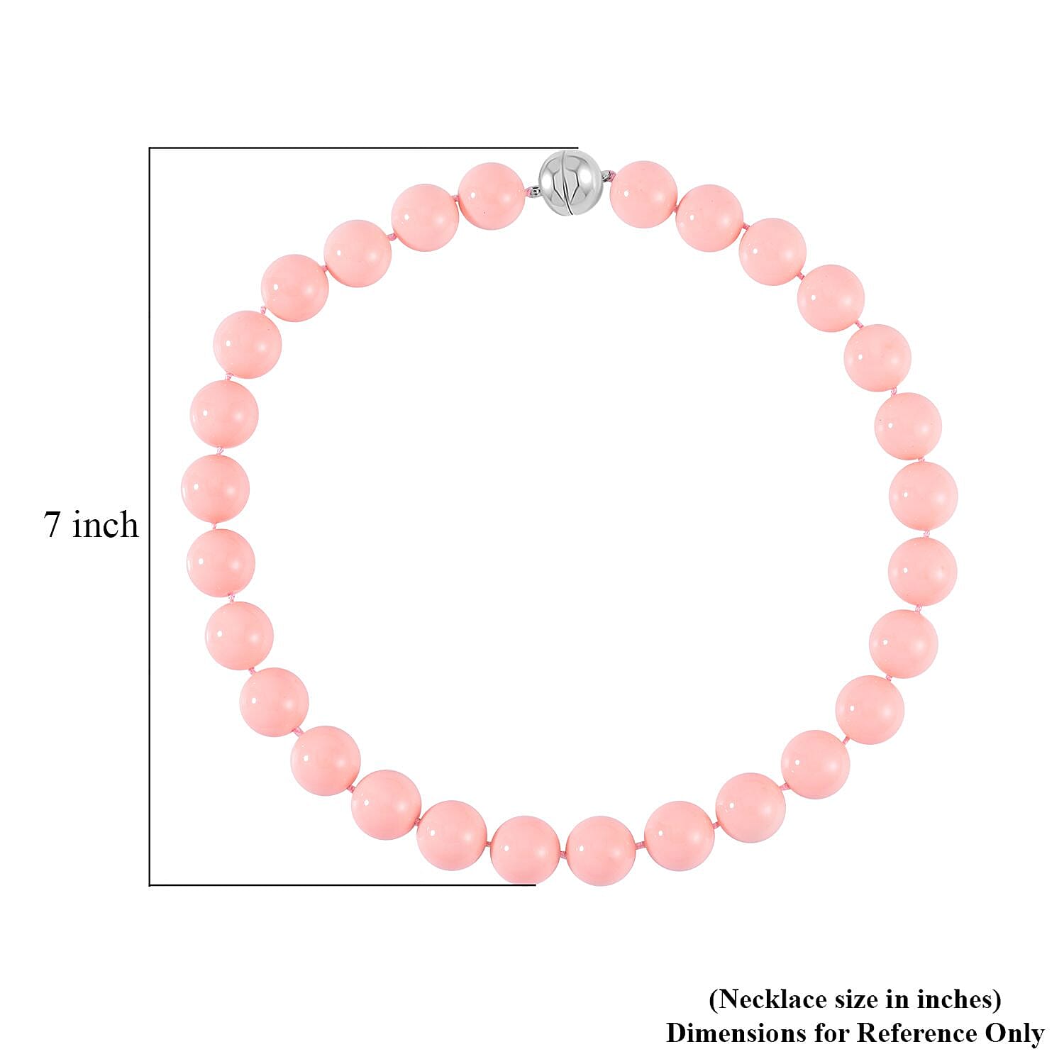 Peach Shell Pearl Necklace 20 Inches in Stainless Steel