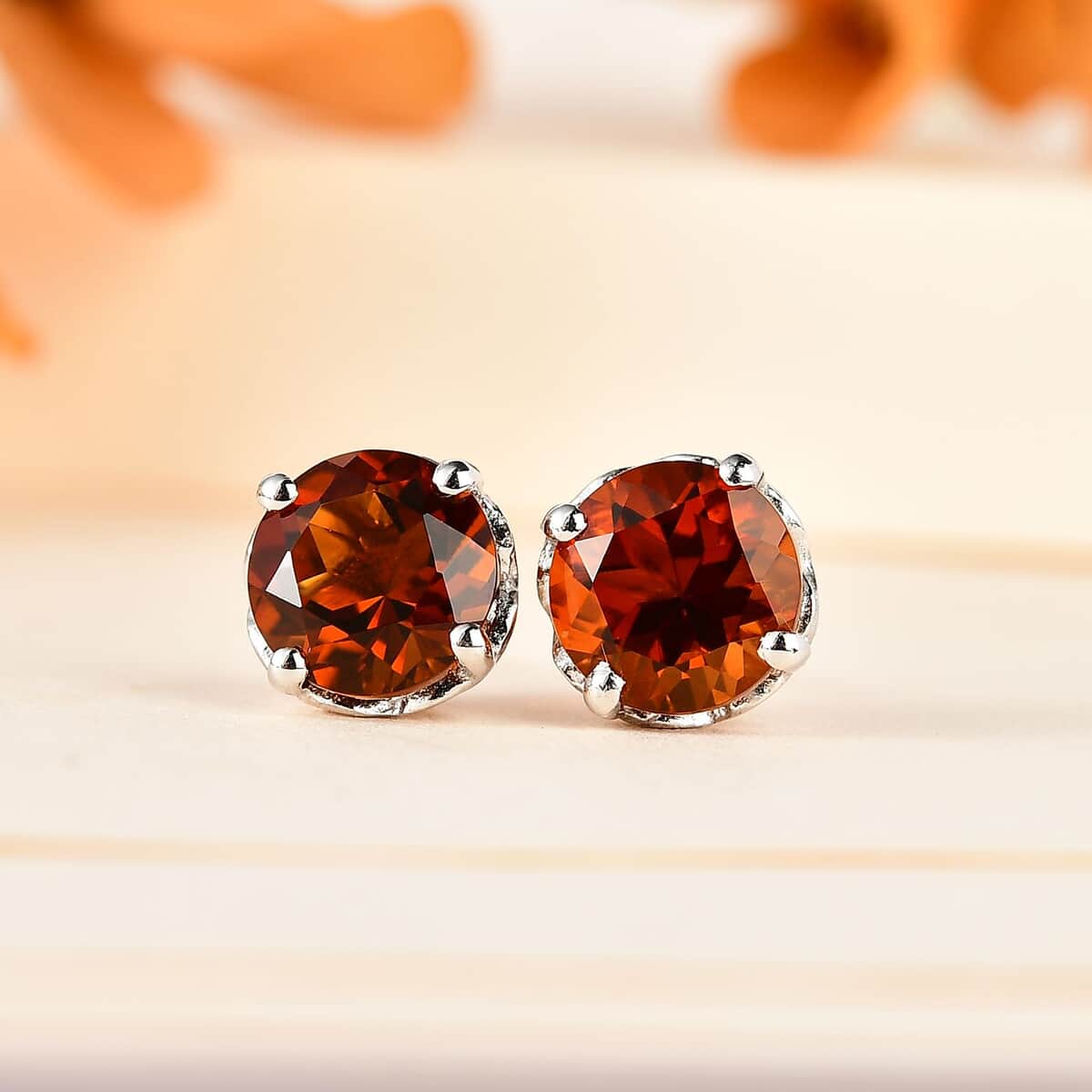 Premium Santa Ana Madeira Citrine 2.65 ctw Earrings in Platinum Over Sterling Silver image number 1