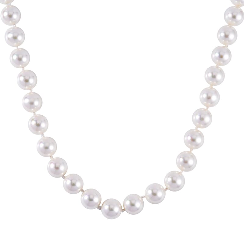 White Shell Pearl Necklace 20 Inches in Stainless Steel