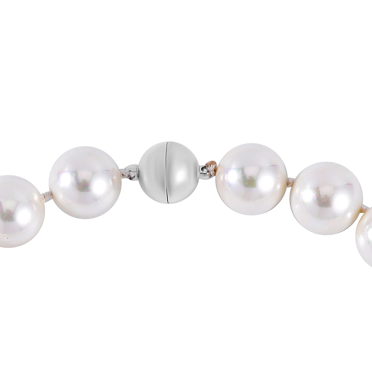 White Shell Pearl Necklace 20 Inches in Stainless Steel