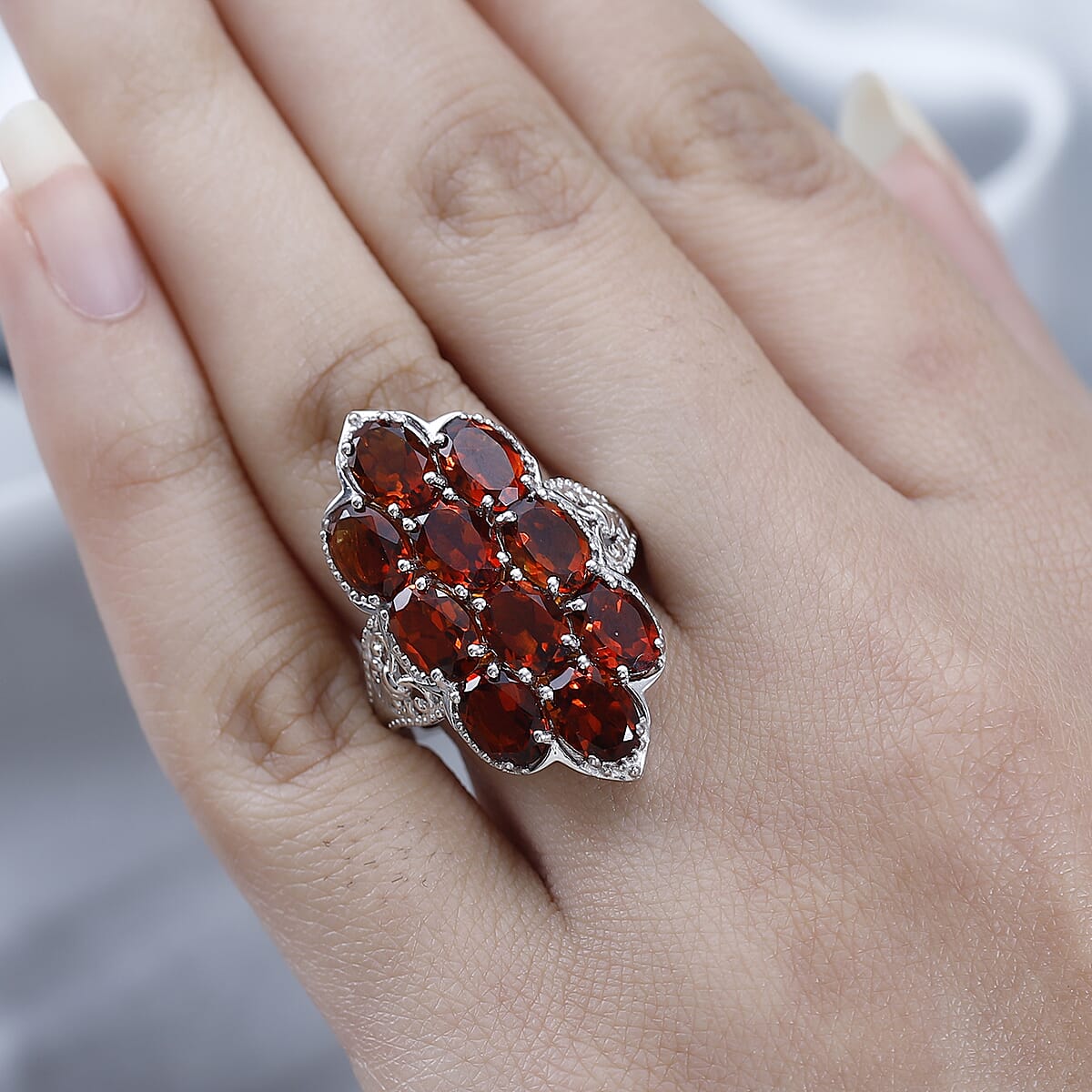 Premium Santa Ana Madeira Citrine Cluster Ring in Platinum Over Sterling Silver (Size 10.0) 6.90 ctw image number 2