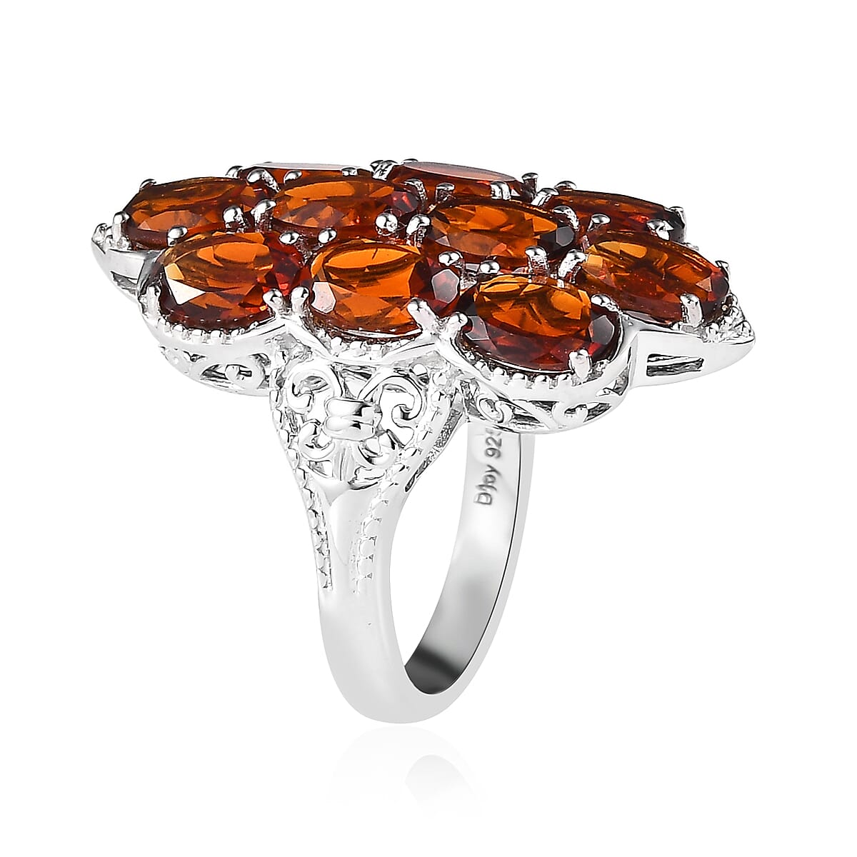 Premium Santa Ana Madeira Citrine Cluster Ring in Platinum Over Sterling Silver (Size 10.0) 6.90 ctw image number 3