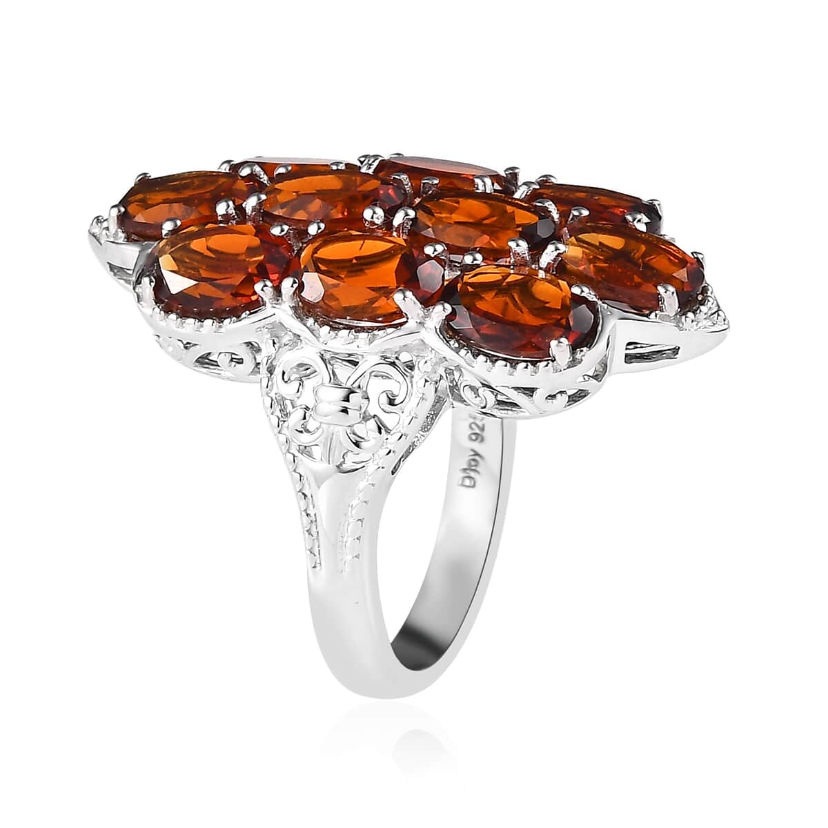 Premium Santa Ana Madeira Citrine Cluster Ring in Platinum Over Sterling Silver (Size 6.0) 6.90 ctw image number 3