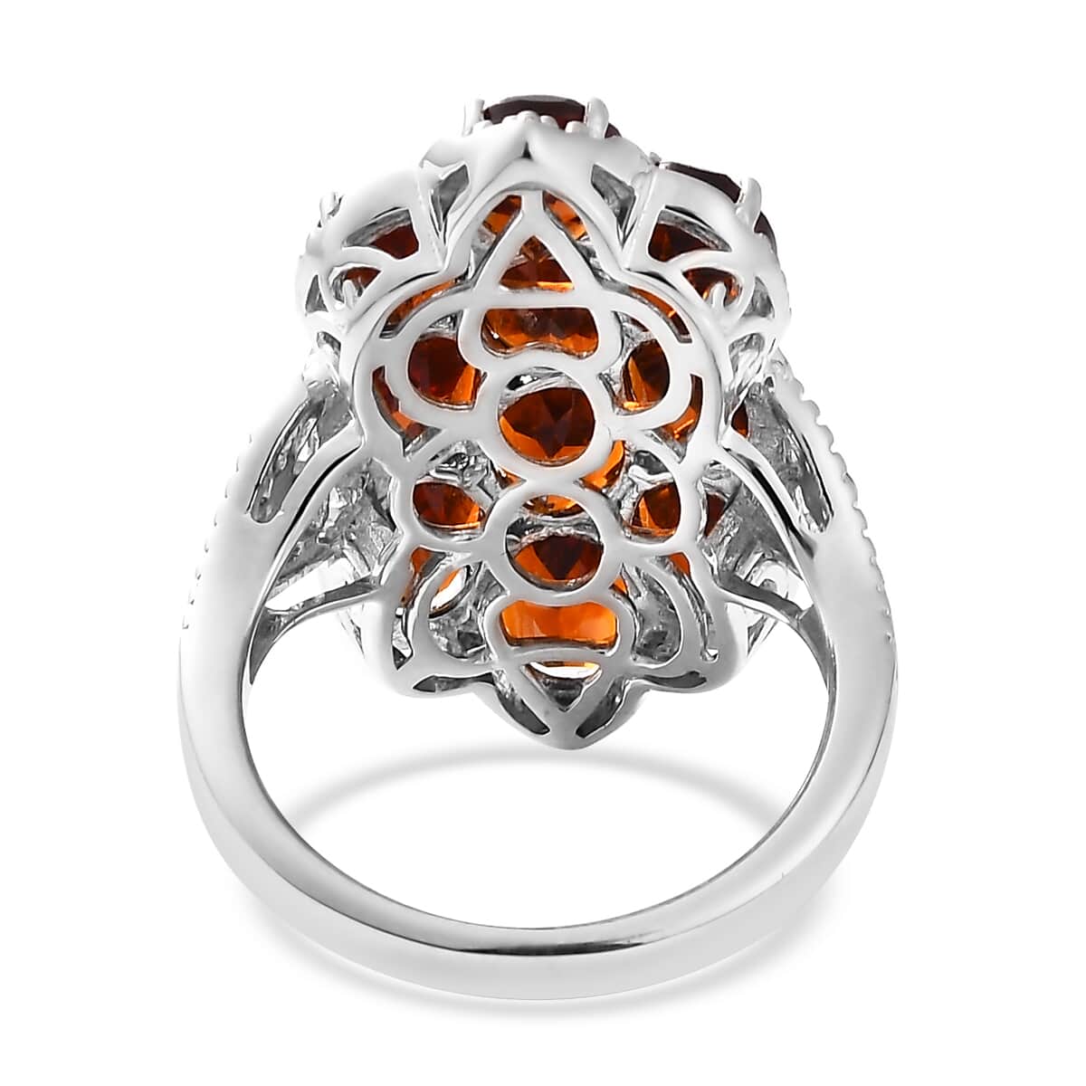 Premium Santa Ana Madeira Citrine Cluster Ring in Platinum Over Sterling Silver (Size 6.0) 6.90 ctw image number 4
