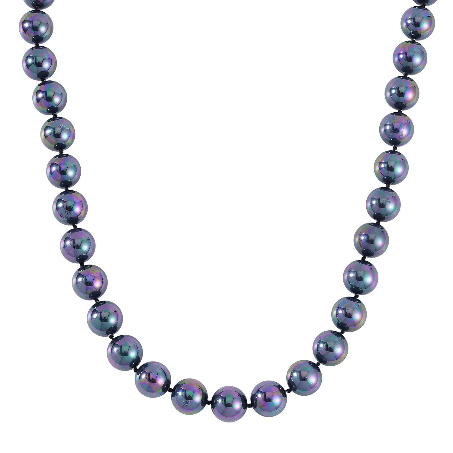 Tahitian Color Shell Pearl Necklace 20 Inches in Stainless Steel