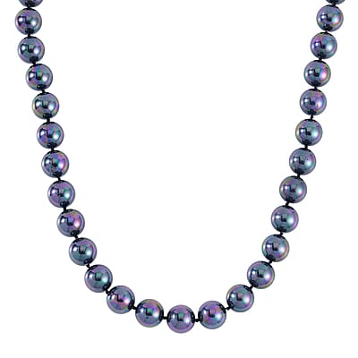 Tahitian Color Shell Pearl Necklace 20 Inches in Stainless Steel