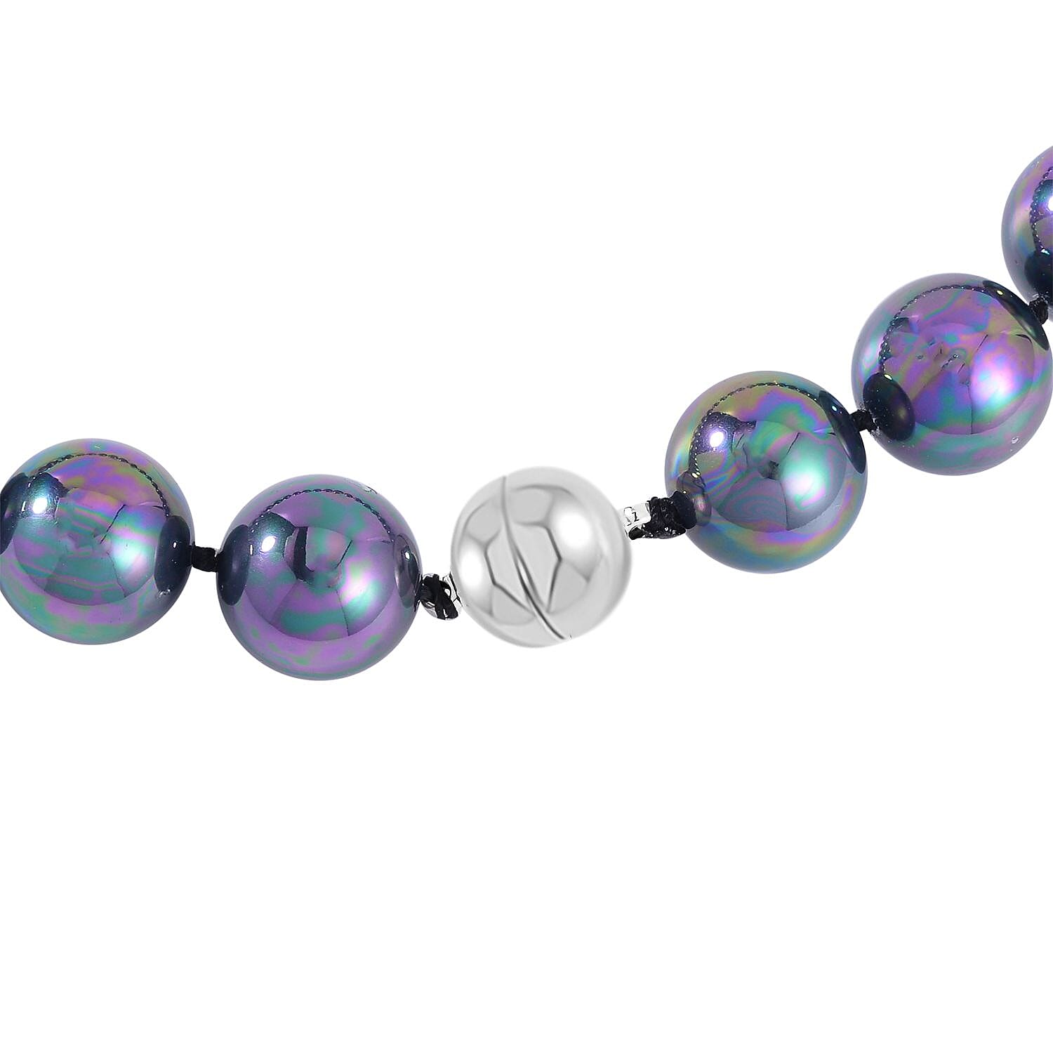 Tahitian Color Shell Pearl Necklace 20 Inches in Stainless Steel
