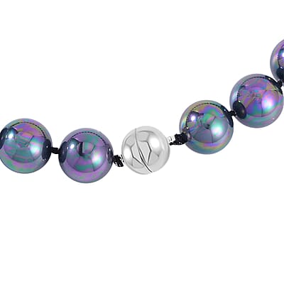 Tahitian Color Shell Pearl Necklace 20 Inches in Stainless Steel