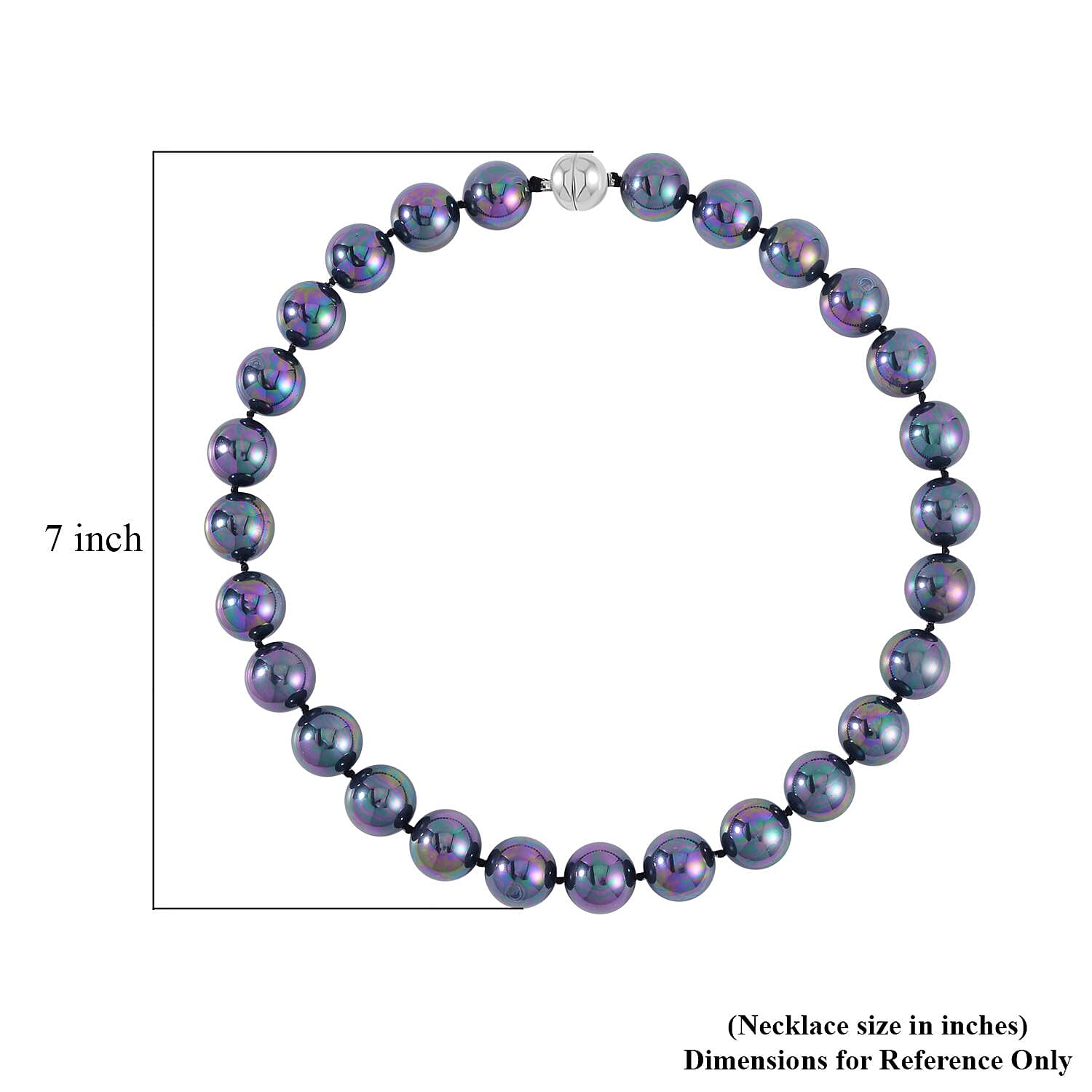 Tahitian Color Shell Pearl Necklace 20 Inches in Stainless Steel