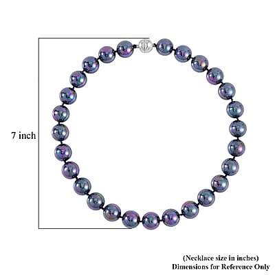 Tahitian Color Shell Pearl Necklace 20 Inches in Stainless Steel