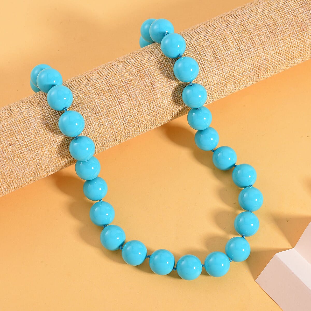 Sleeping Beauty Color Shell Pearl Necklace 20 Inches in Stainless Steel image number 1