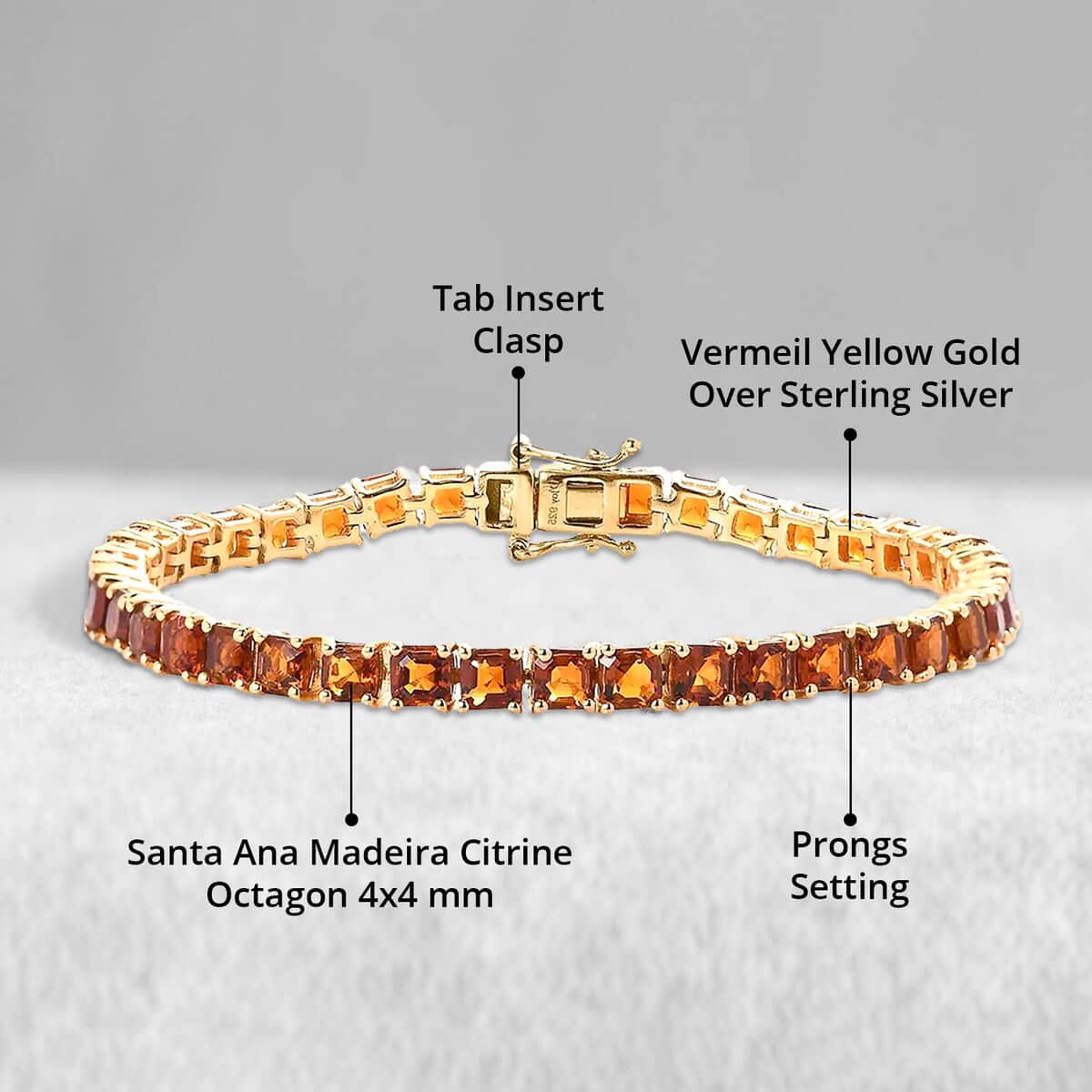 Premium Santa Ana Madeira Citrine Tennis Bracelet in Vermeil Yellow Gold Over Sterling Silver (6.50 In) 11.00 ctw image number 4