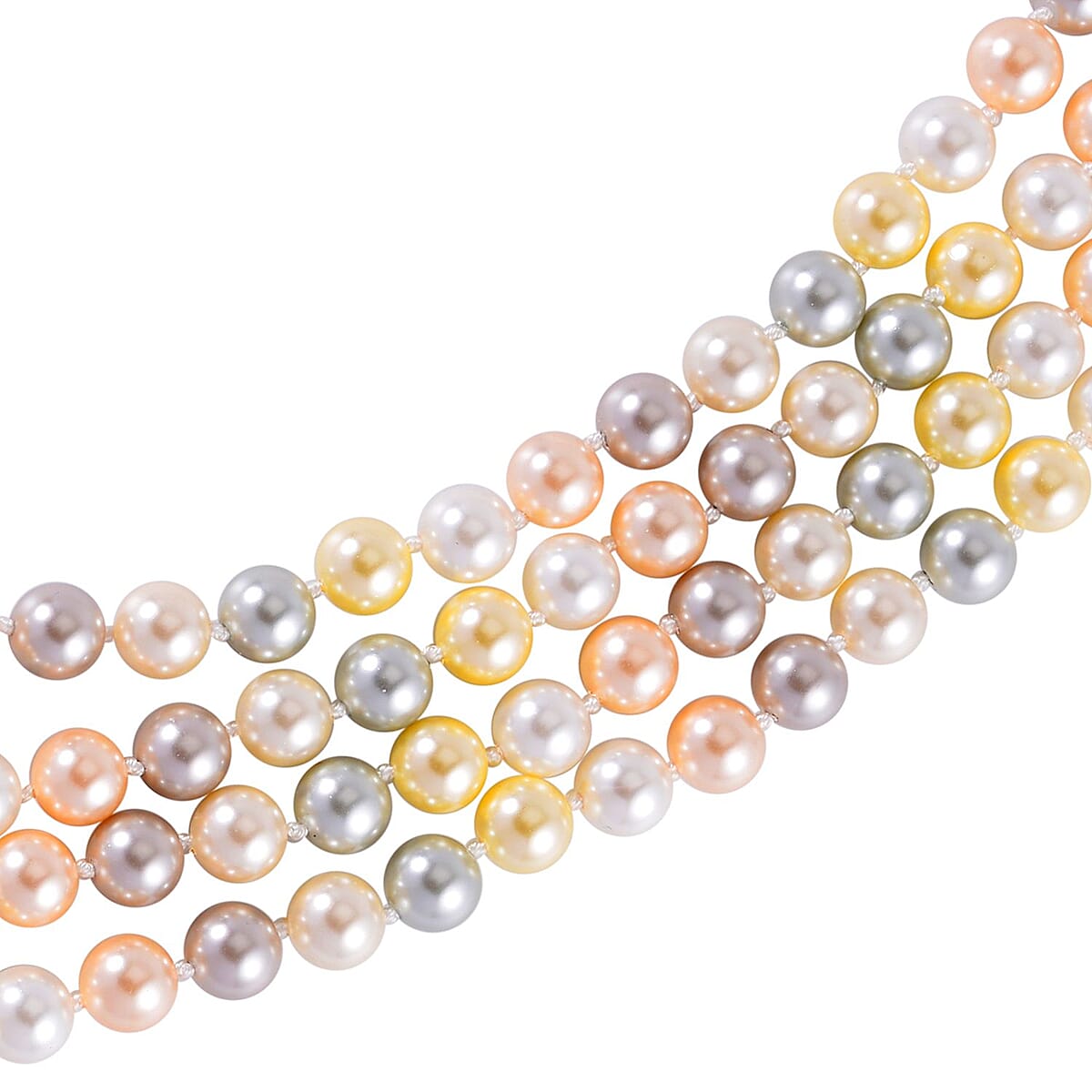 Multi Color Shell Pearl Endless Necklace 100 Inches image number 3
