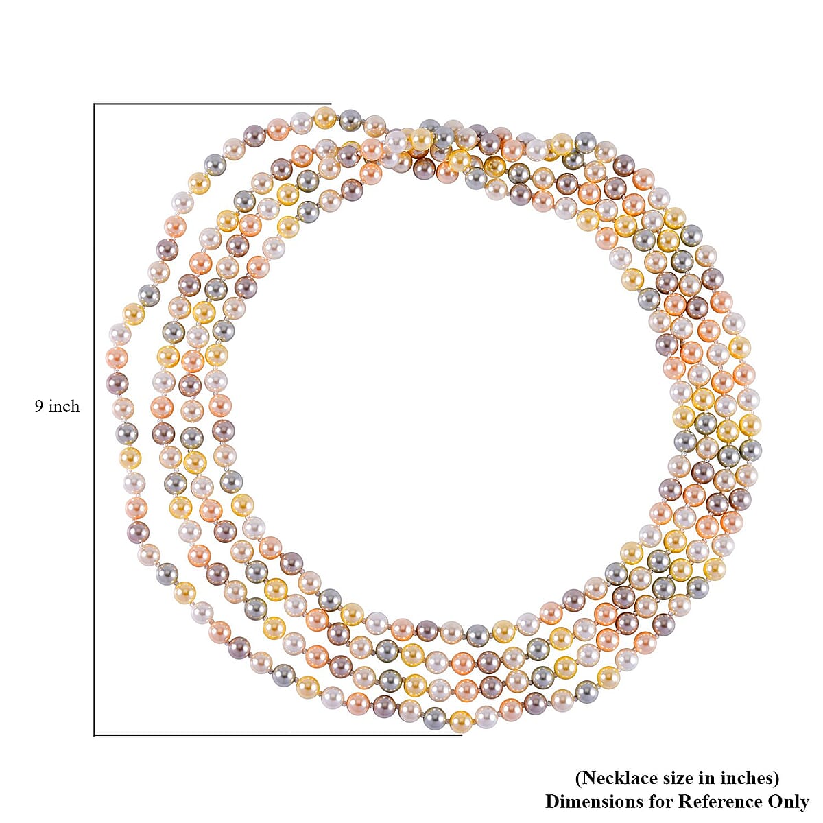 Multi Color Shell Pearl Endless Necklace 100 Inches image number 4