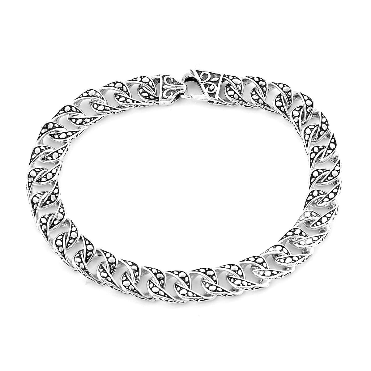 Bali Legacy Sterling Silver Hammered Bracelet (7.25 In) 24.10 Grams image number 2