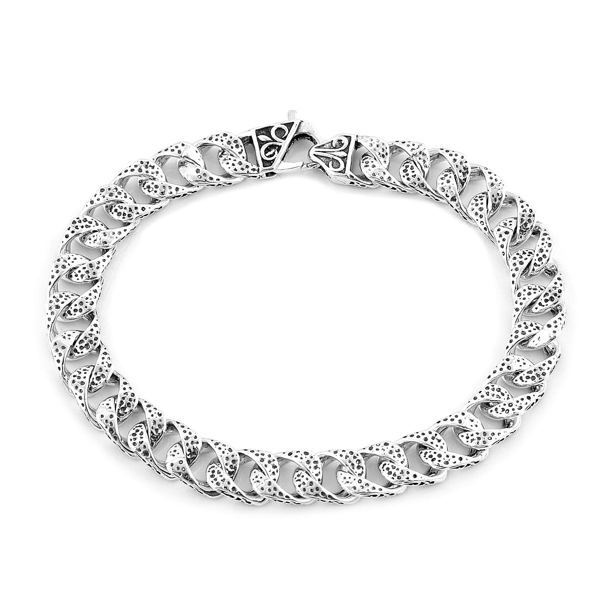 Bali Legacy Sterling Silver Hammered Bracelet (7.25 In) 24.10 Grams image number 3