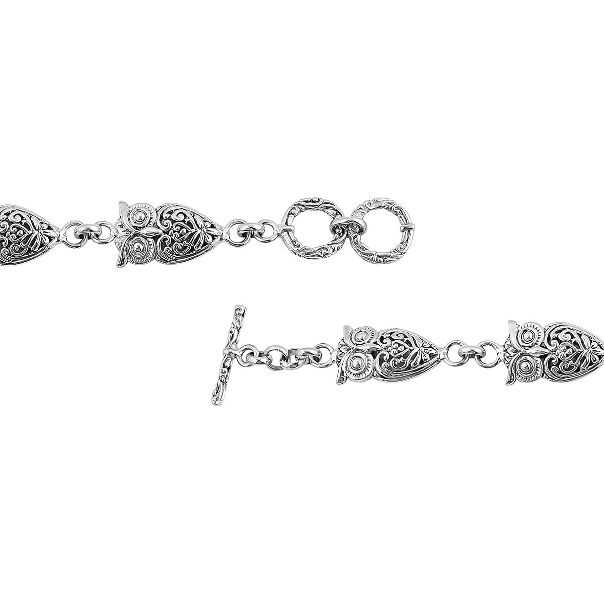 Bali Legacy Sterling Silver Owl Link Bracelet (7.25 In) 15.70 Grams image number 3