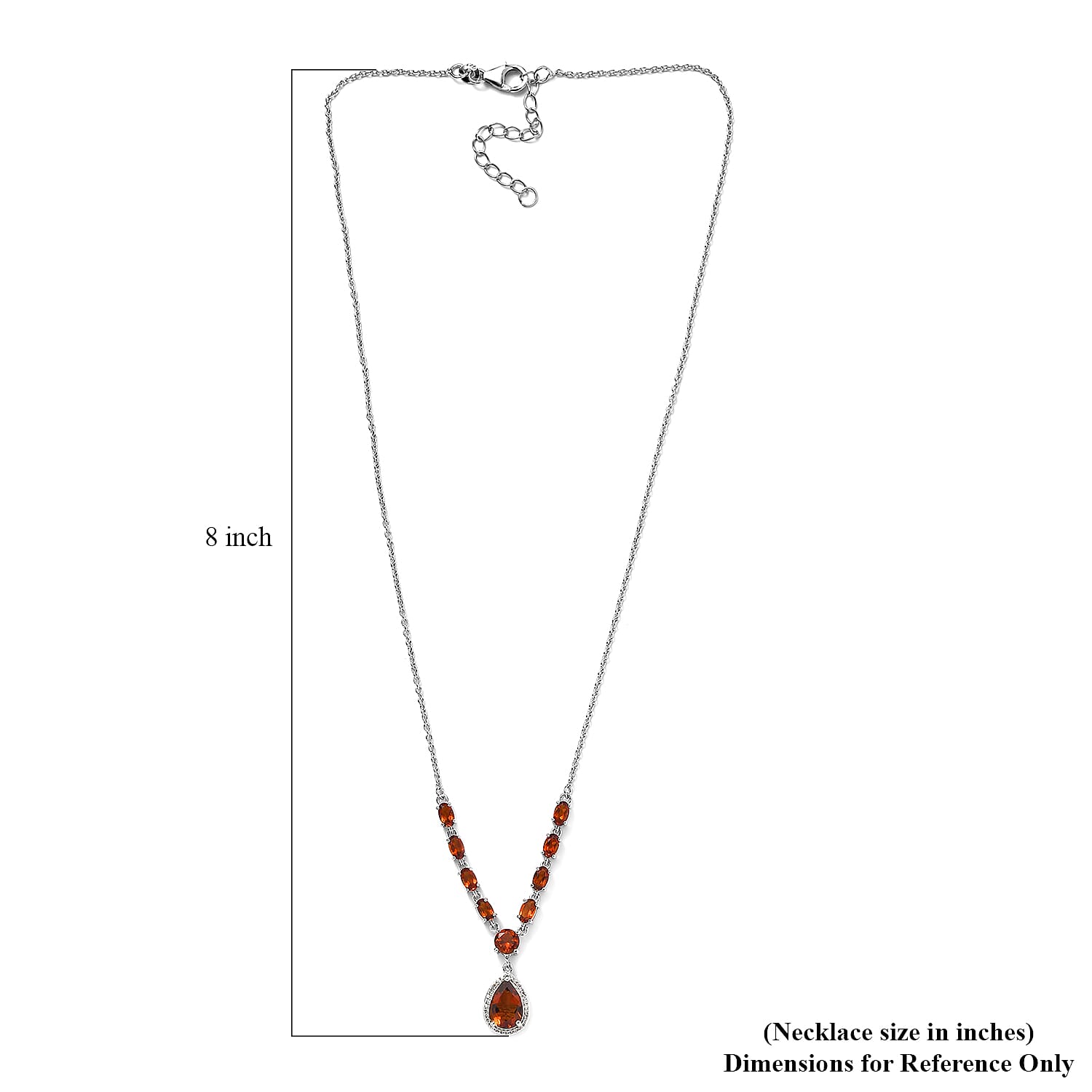 Premium Santa Ana Madeira Citrine and White Zircon Drop Necklace 18-20 Inches in Platinum Over Sterling Silver 4.15 ctw