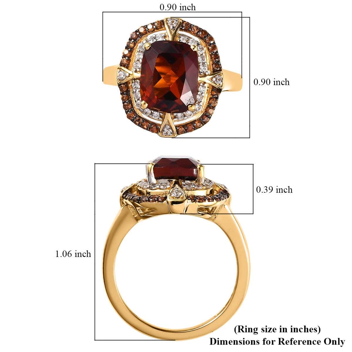 AAA Santa Ana Madeira Citrine and White and Coffee Zircon Double Halo Ring in Vermeil Yellow Gold Over Sterling Silver 3.75 ctw image number 5