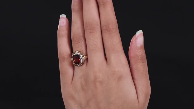 AAA Santa Ana Madeira Citrine and White and Coffee Zircon Double Halo Ring in Vermeil Yellow Gold Over Sterling Silver 3.75 ctw