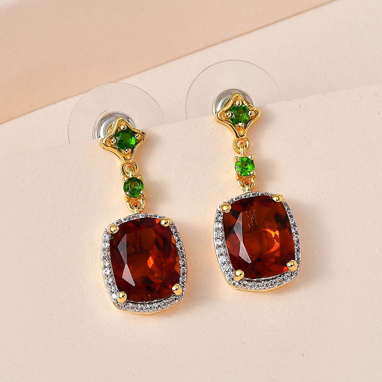 AAA Santa Ana Madeira Citrine and Multi Gemstone Dangle Earrings in Vermeil Yellow Gold Over Sterling Silver 7.10 ctw