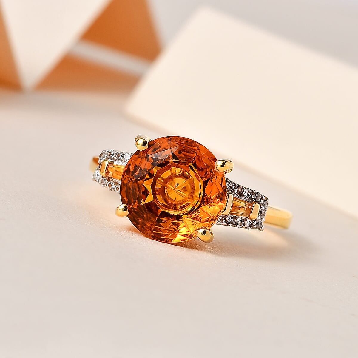 Santa Ana Madeira Citrine and Multi Gemstone Ring in Vermeil Yellow Gold Over Sterling Silver (Size 9.0) 3.75 ctw image number 1