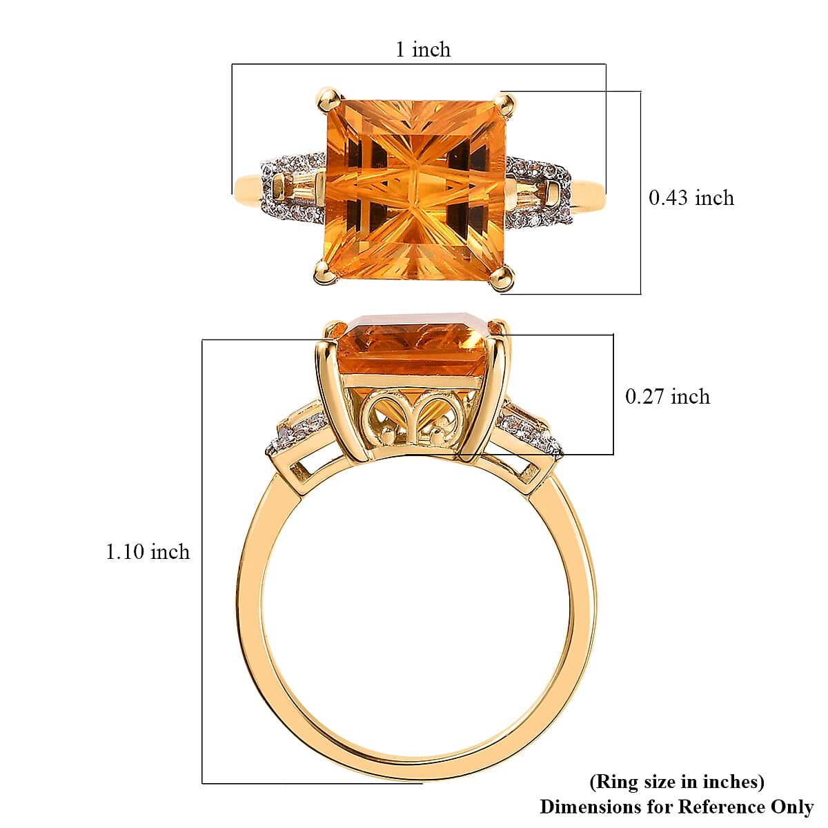Santa Ana Madeira Citrine and Multi Gemstone Ring in Vermeil Yellow Gold Over Sterling Silver (Size 10.0) 5.15 ctw
