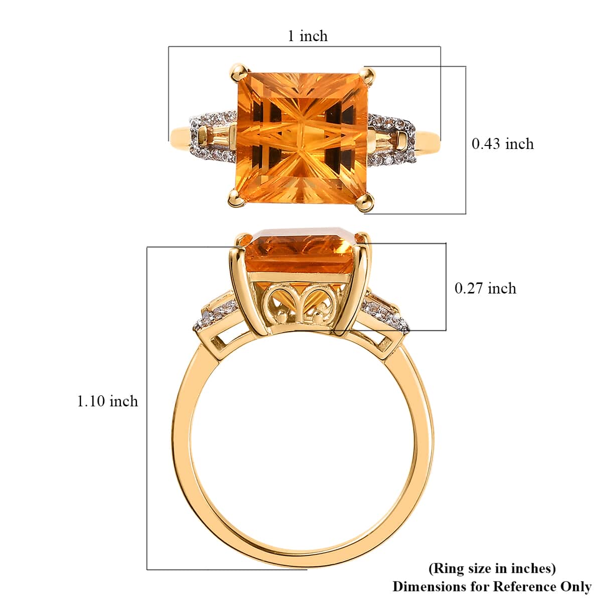 Santa Ana Madeira Citrine and Multi Gemstone Ring in Vermeil Yellow Gold Over Sterling Silver (Size 10.0) 5.15 ctw image number 5