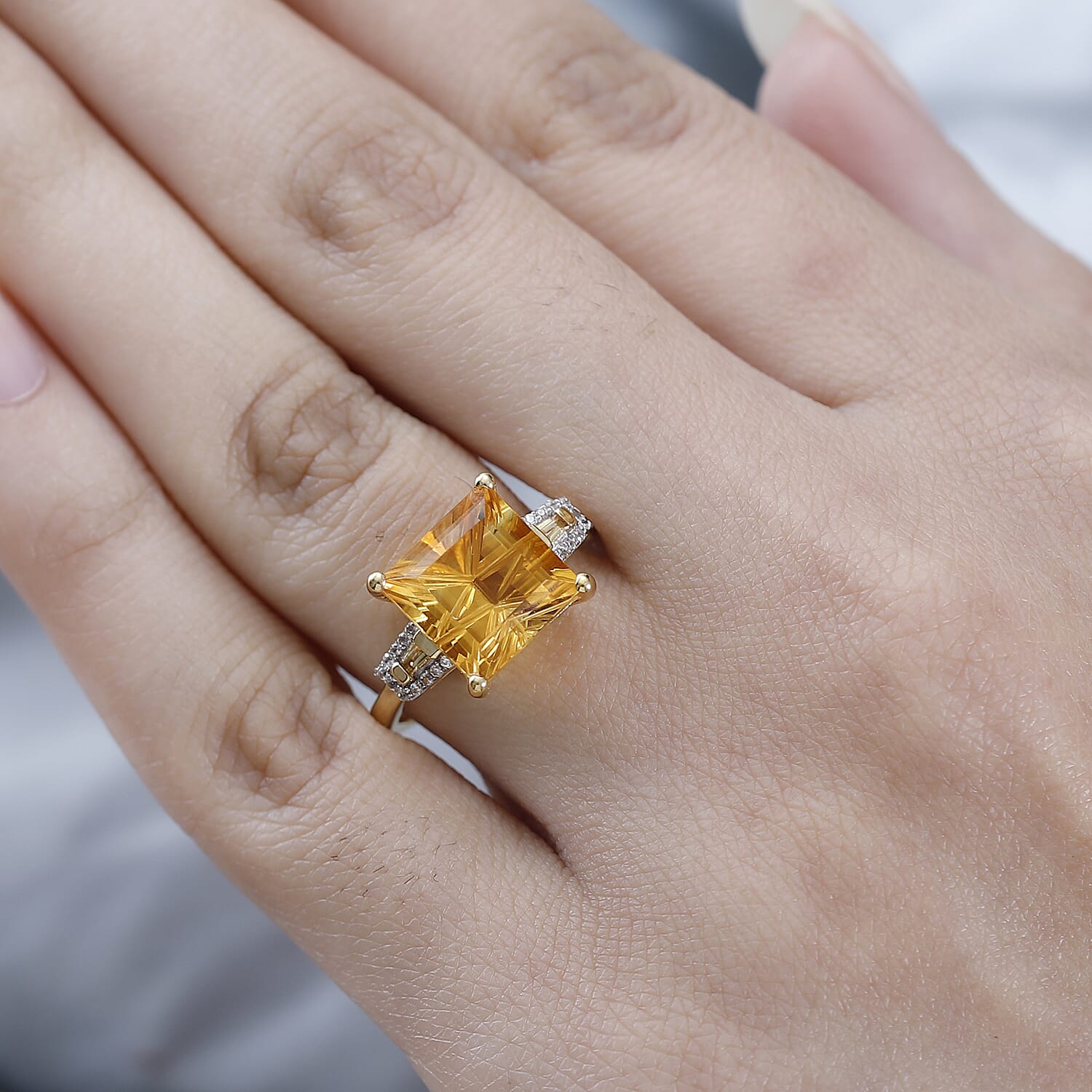 Santa Ana Madeira Citrine and Multi Gemstone Ring in Vermeil Yellow Gold Over Sterling Silver (Size 6.0) 5.15 ctw