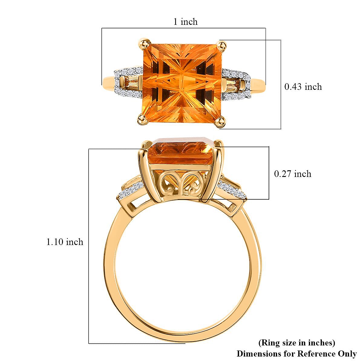 Santa Ana Madeira Citrine and Multi Gemstone Ring in Vermeil Yellow Gold Over Sterling Silver (Size 6.0) 5.15 ctw