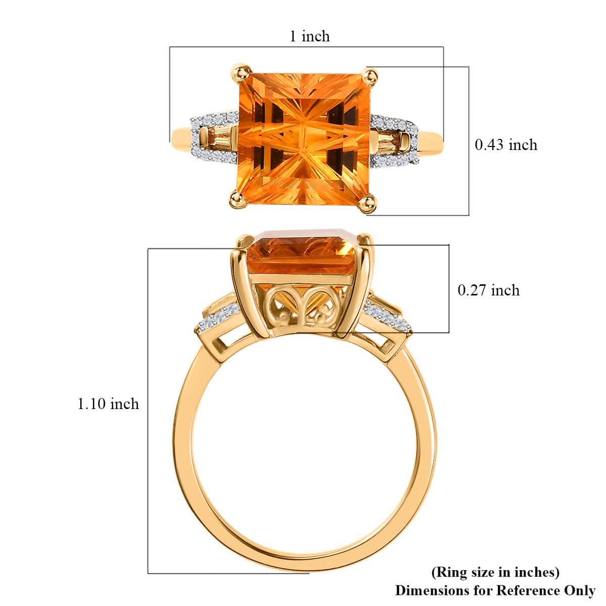 Santa Ana Madeira Citrine and Multi Gemstone Ring in Vermeil Yellow Gold Over Sterling Silver (Size 6.0) 5.15 ctw image number 5