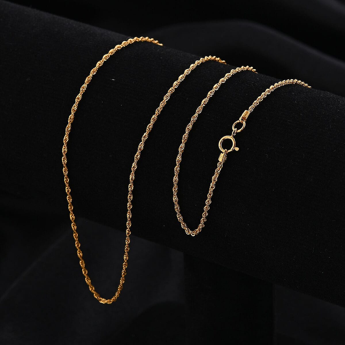 22K Yellow Gold Rope Chain Necklace 20 Inches 1.15 Grams image number 1