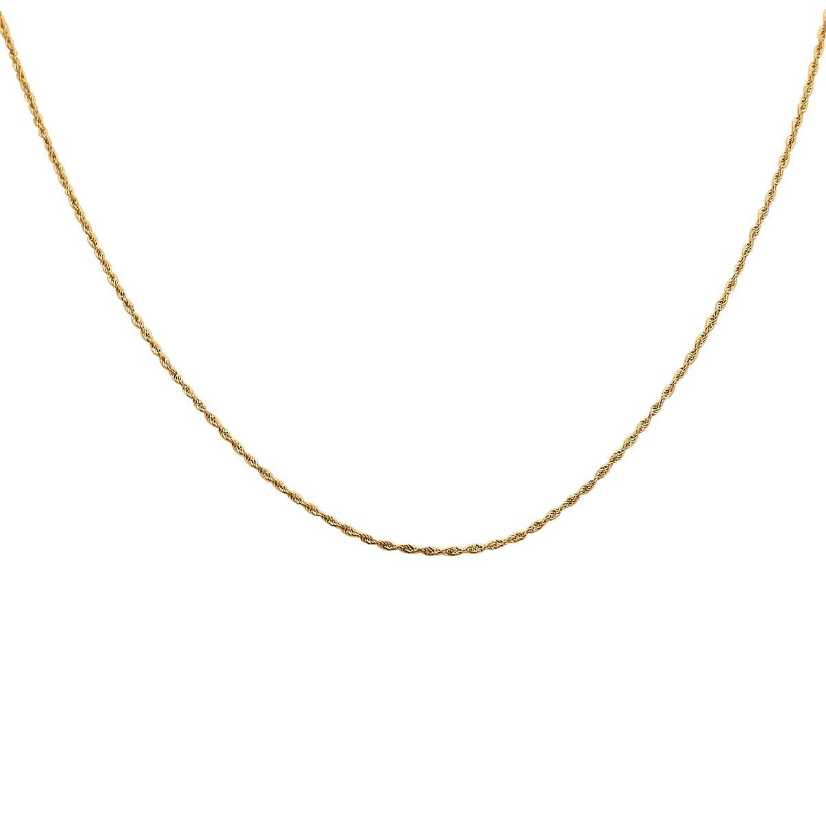 22K Yellow Gold Rope Chain Necklace 20 Inches 1.15 Grams image number 4