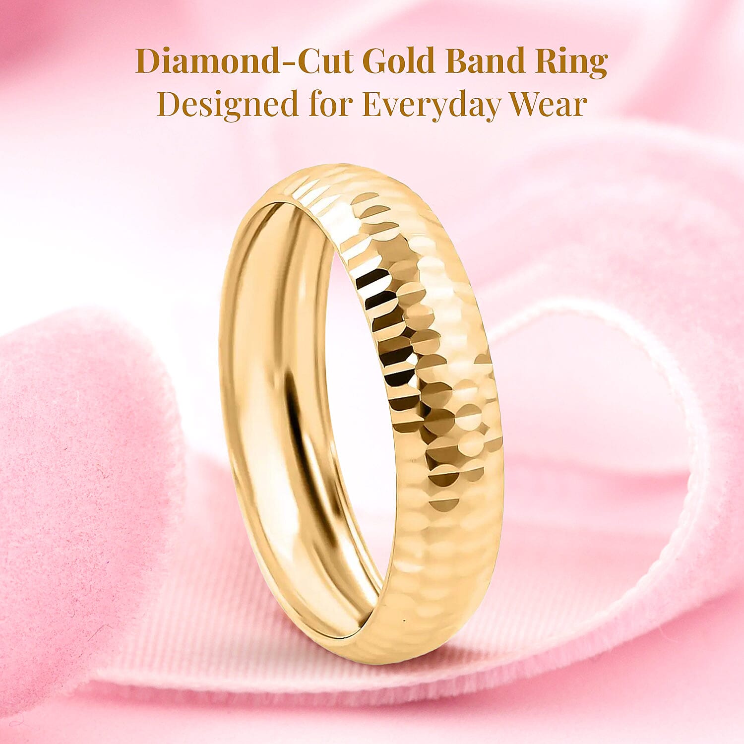 Diamond-Cut Band Ring in 10K Yellow Gold (Size 10.0) 0.75 Grams