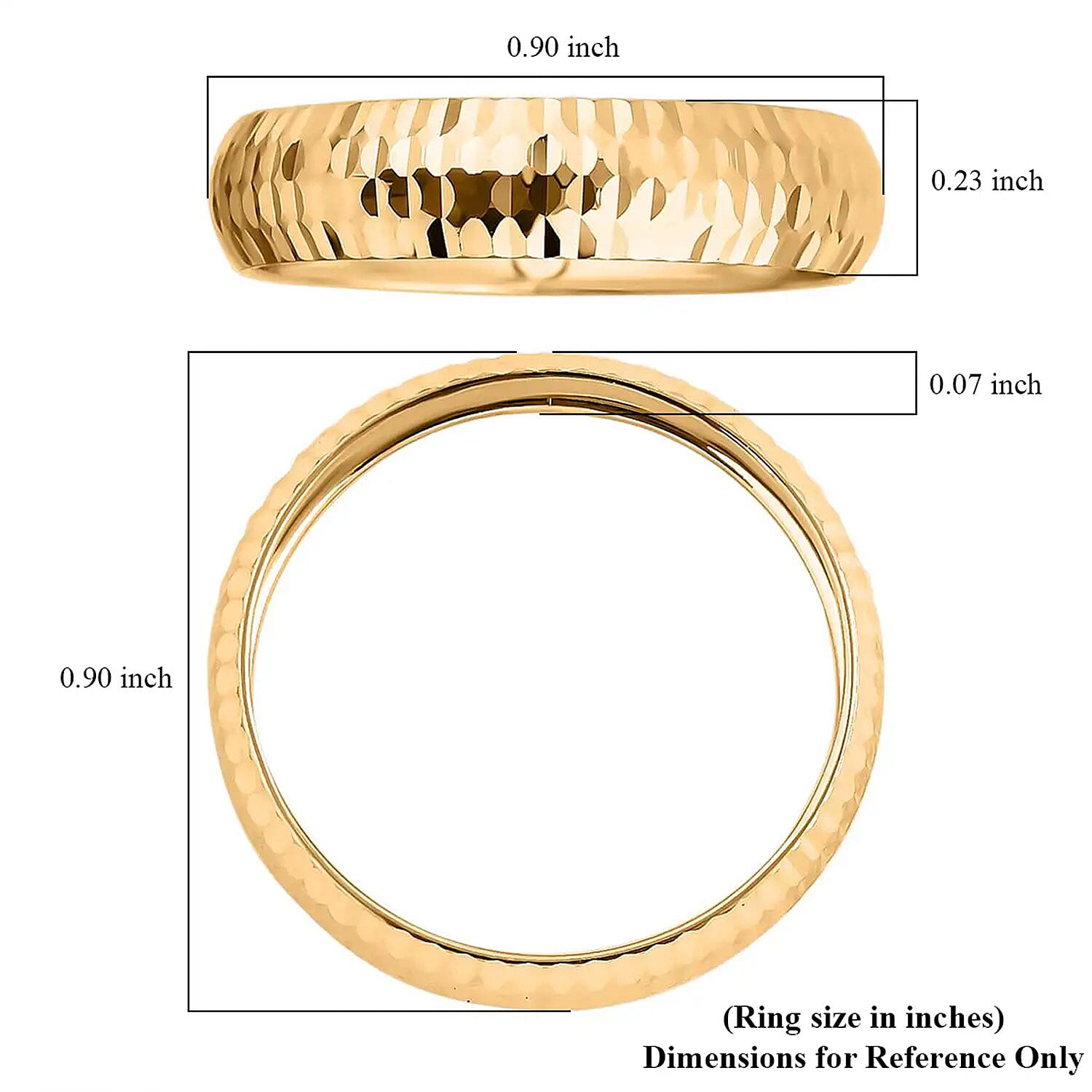 Diamond-Cut Band Ring in 10K Yellow Gold (Size 10.0) 0.75 Grams