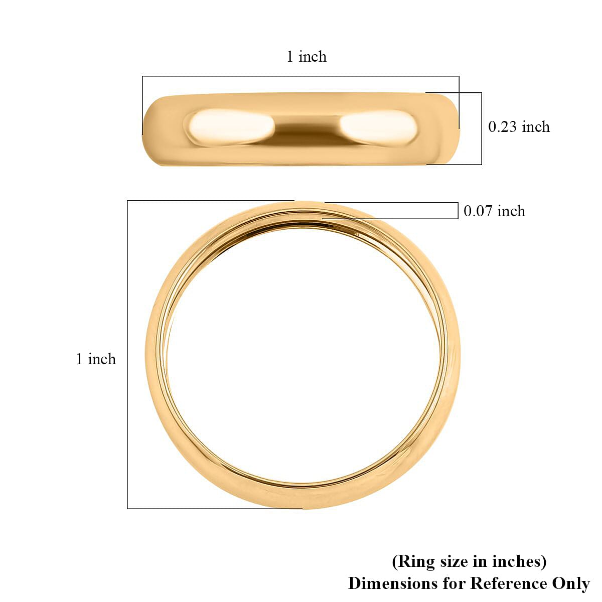 14K Yellow Gold Band Ring (Size 10.0) 1 Grams