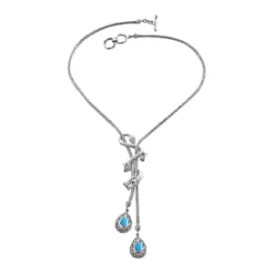 Bali Legacy Premium Sleeping Beauty Turquoise Dragon Necklace 18-19 Inches in Sterling Silver 2.25 ctw