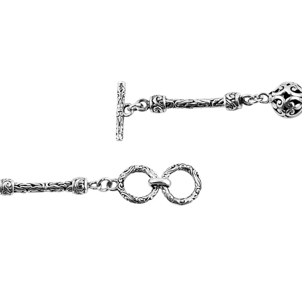 Bali Legacy Sterling Silver Filigree Ball Toggle Clasp Bracelet (7.25-8.0In) 17.50 Grams image number 7