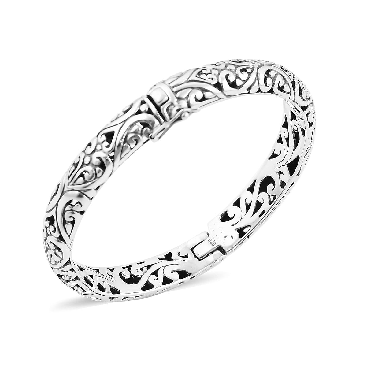 Bali Legacy Sterling Silver Bangle Bracelet (7.25 In) 35.65 Grams image number 3