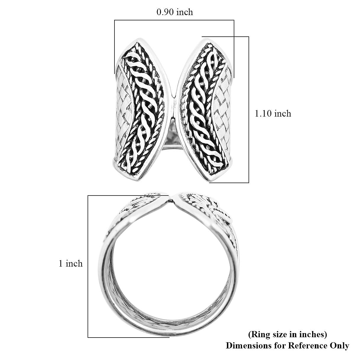 Bali Legacy Heritage Ring in Sterling Silver (Size 10.0) 7.90 Grams