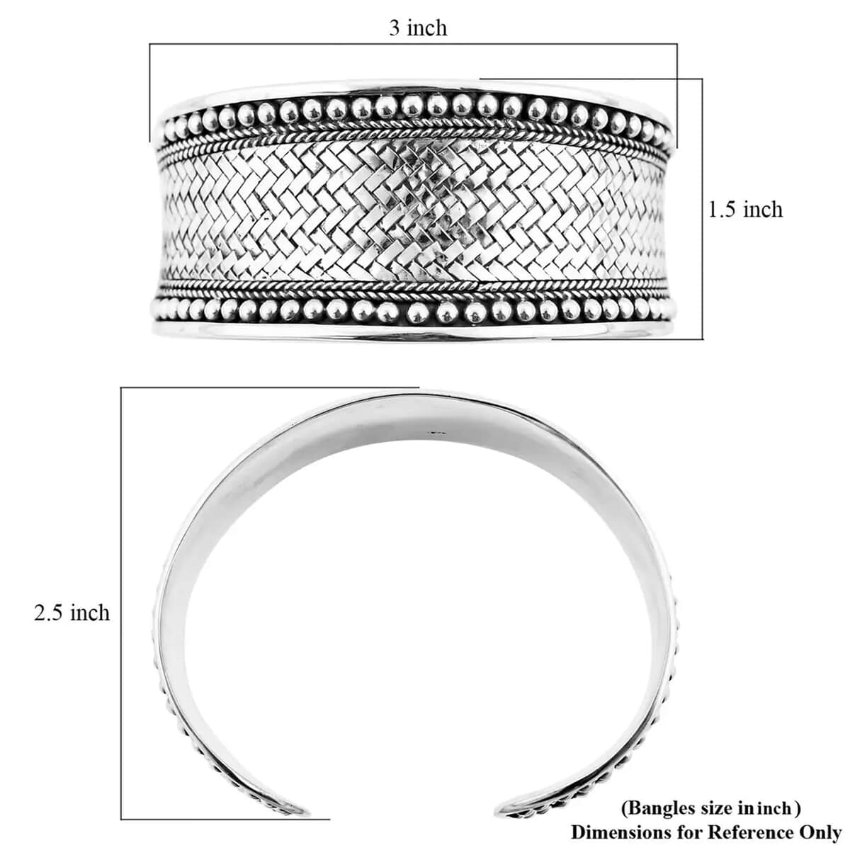 Bali Legacy Sterling Silver Cuff Bracelet (7.25 in) 49.20 Grams image number 6
