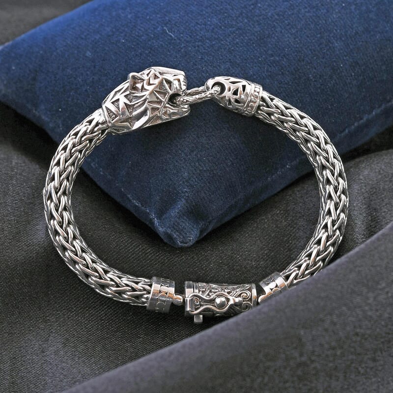Bali Legacy Sterling Silver Jaguar Bracelet (6.50 In) 61.25 Grams
