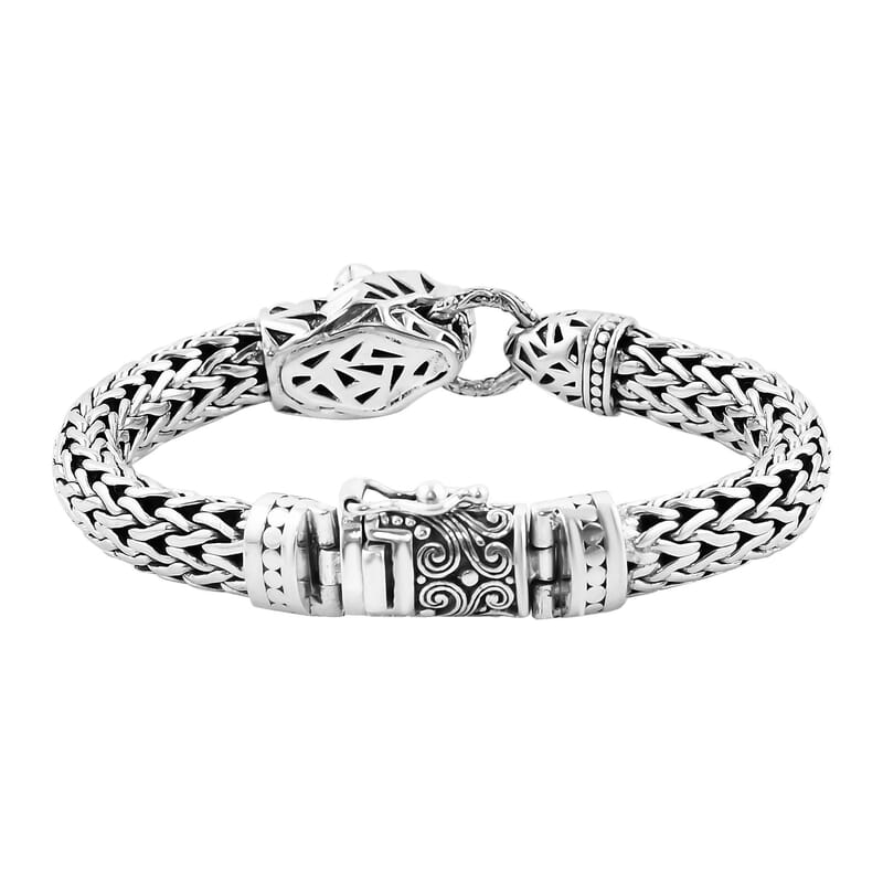 Bali Legacy Sterling Silver Jaguar Bracelet (6.50 In) 61.25 Grams